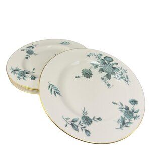Pickard Fine Porcelain Diana Dish Plate 8in Plates Dishes USA Green Ivory Set 4